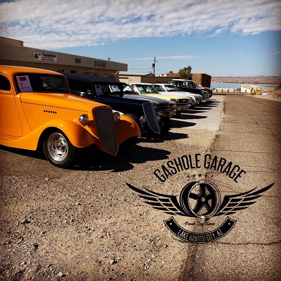 Hot Rod Dealer in Lake Havasu City Arizona, Go see The Original GasHole Garage and Premier Hot Rod Dealer in town. They have a large facility that they keep full of Hot Rods, Muscle Cars & Trucks and Original Classic Cars. They're offering you everything from Sales & Consignments to Repairs & Service and Complete Restorations. Everything Hot Rod. Click the Photo Below & Go to The Shop.