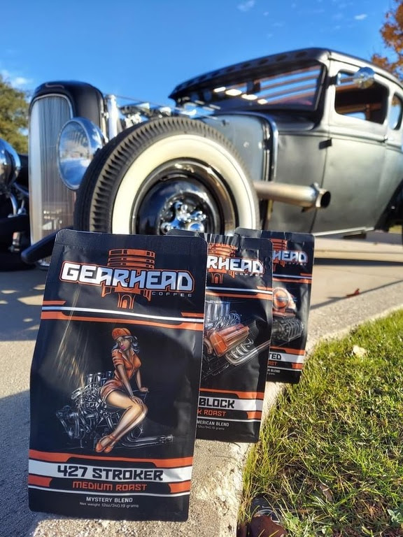 Gearhead Coffee fuels your everyday and in HotRodTramp that's  how we get Fired Up & Inspired Up! Gearhead Coffee is a company that offers Race Inspired Coffees aimed toward "Gearheads" like us & like you, and we think it's the Perfect Fuel for Hot Rodders, Motorcyclists, Offroaders, Boaters & All Gearheads and Friends of Gearheads. Online Ordering is Easy & You get Fast Fast Shipping to Your Garage.