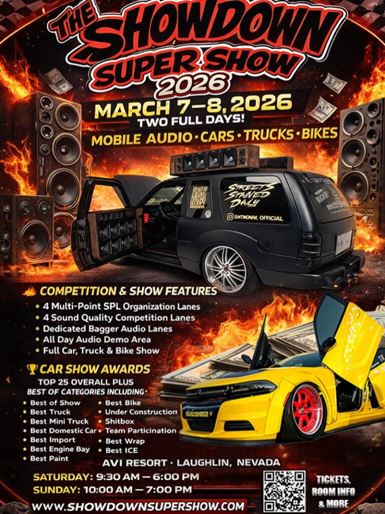 The Showdown Super Show March 7th & 8th, 2026 AVI Resort & Casino in Laughlin Nevada, CLICK Below for Details